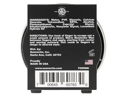 Hands scoop Suavecito Whiskey Bar Mustache Wax for precise contour and control.