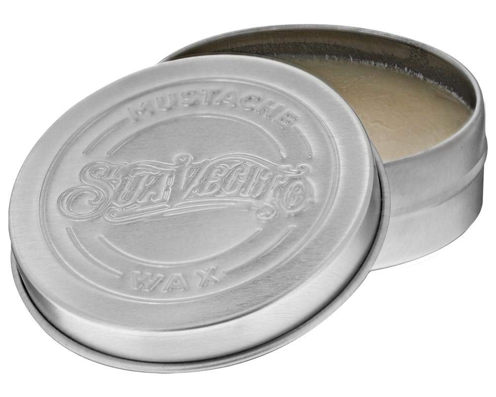 Whiskey Bar fragrance notes on Suavecito Mustache Wax with cedarwood and botanicals.