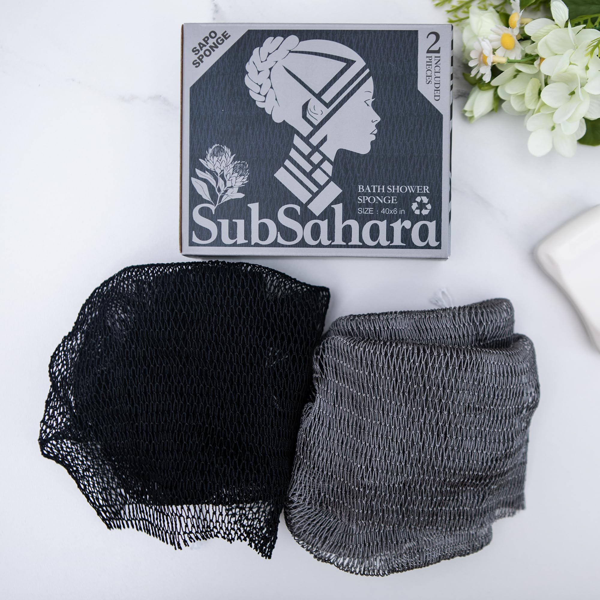 SubSahara net sponge on skin demonstrates versatile exfoliation for all skin types.