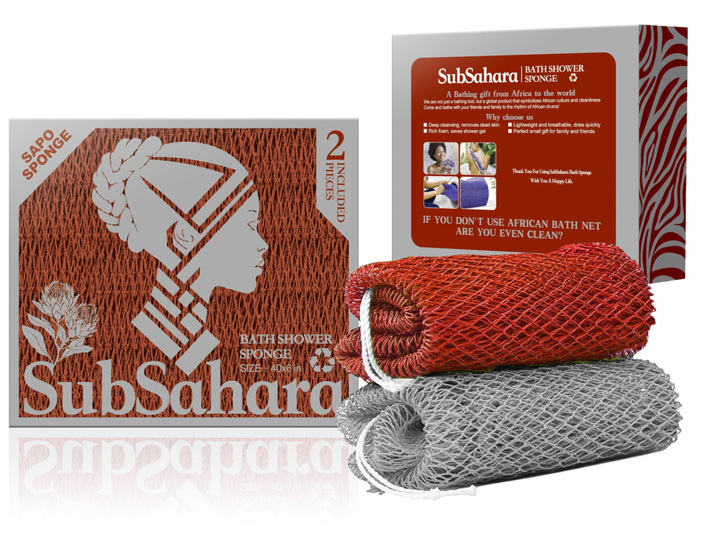 SubSahara knotted-pattern net sponge closeup for gentle exfoliation