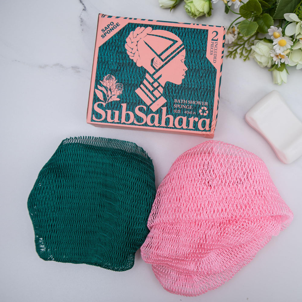 SubSahara Authentic African Net Sponge open-weave lather ready for rich foam