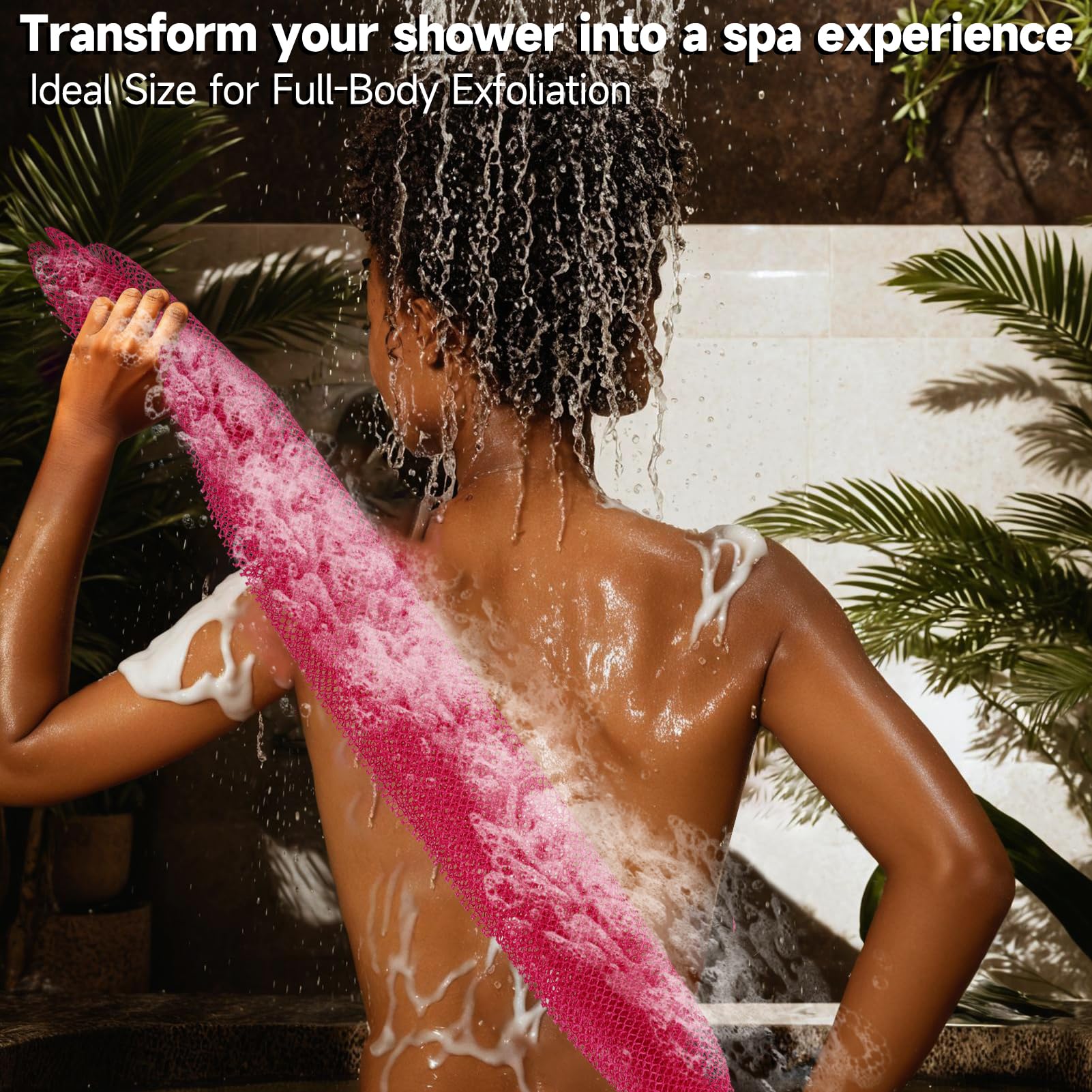 SubSahara authentic African net sponge stretch feature helps reach back and hard-to-clean areas