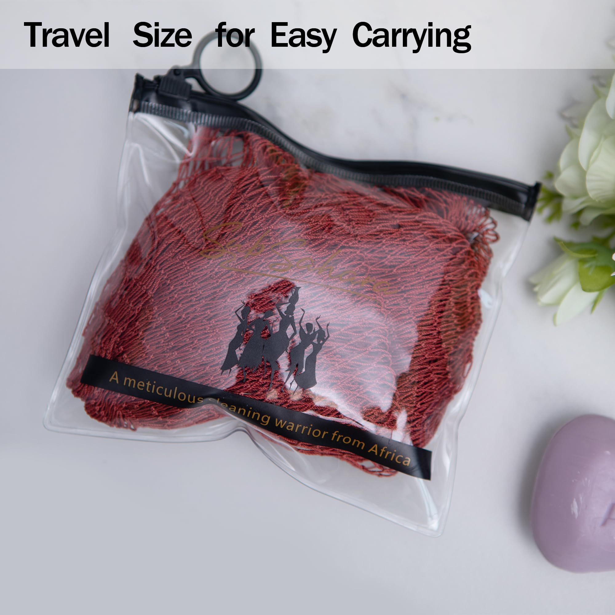 SubSahara travel pack net sponge with compact pouch for on-the-go