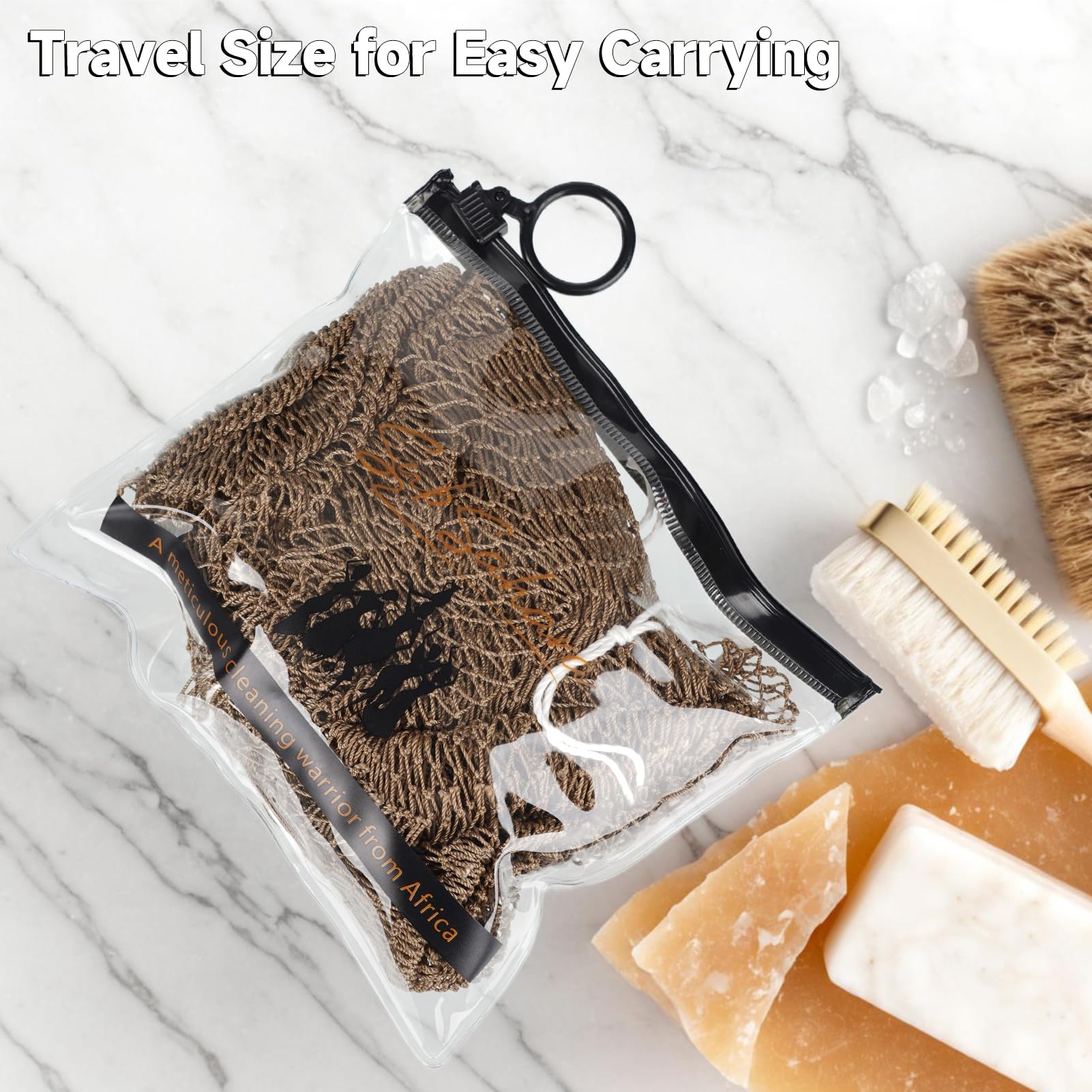 SubSahara travel-ready net sponge with compact pouch for on-the-go routines.