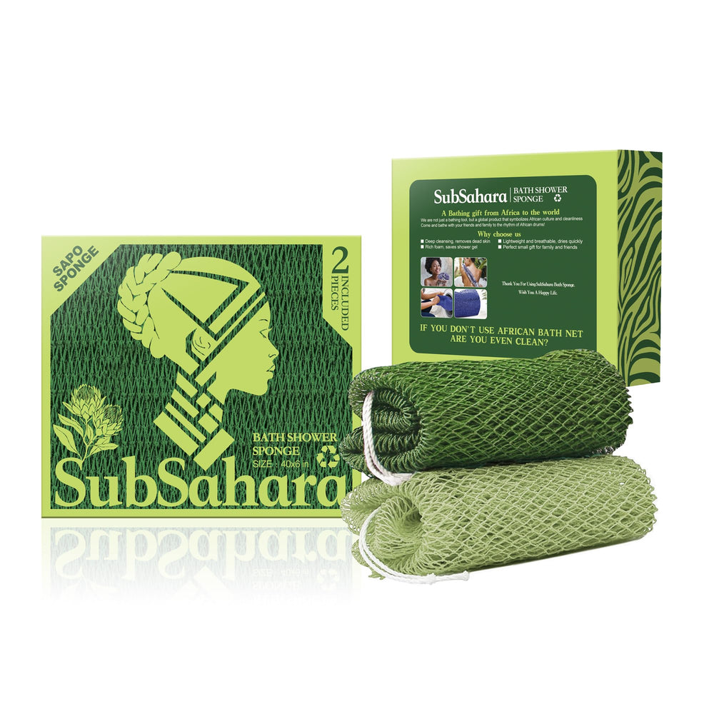 SubSahara olive green and light green sponge colorway complements daily cleansing ritual.