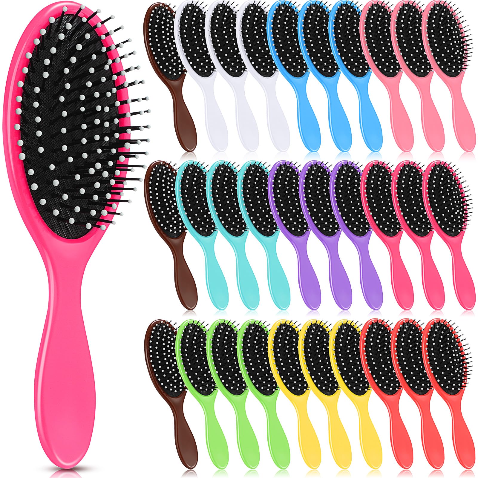Suclain bulk 30-piece wet hair brush pack in 10 colors for family replacements.