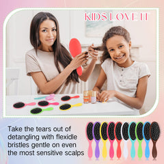 Suclain cushioned detangler brush with soft bristles for gentle scalp massage.