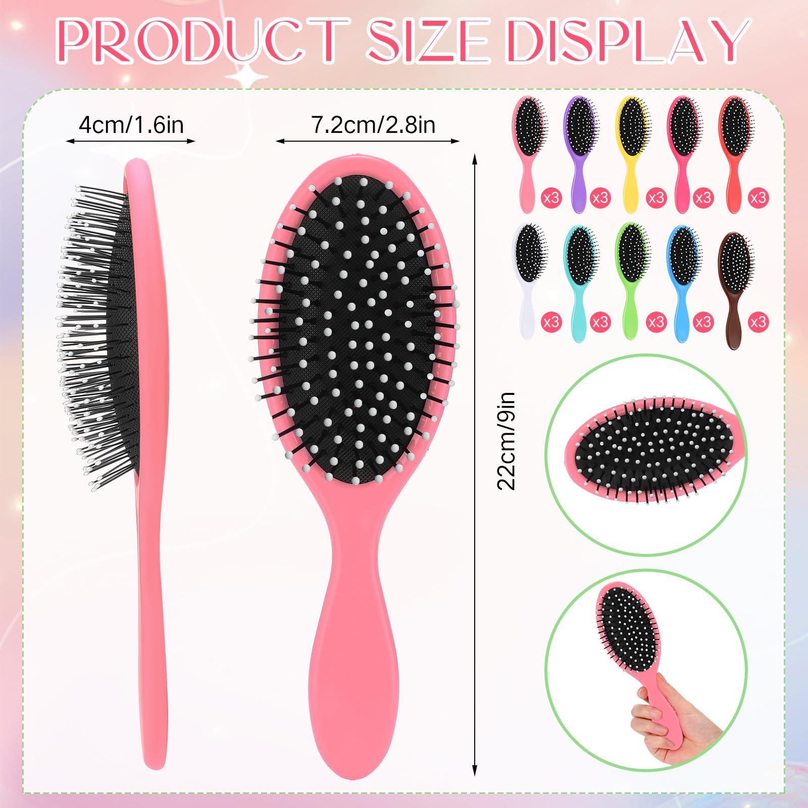 Suclain travel detangler brush compact size for on-the-go grooming.