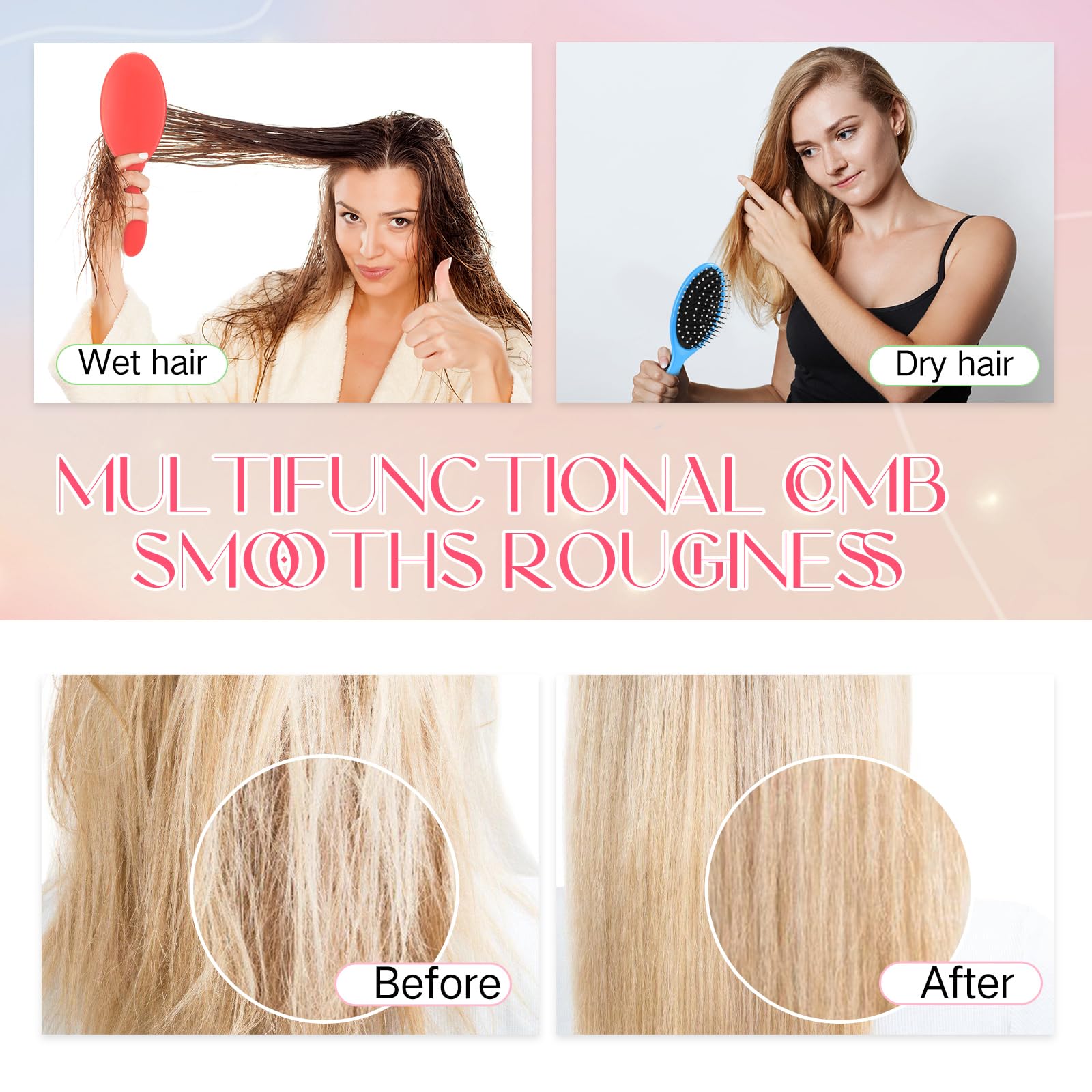 Suclain wet hair brush color variety supports personalized styling options.