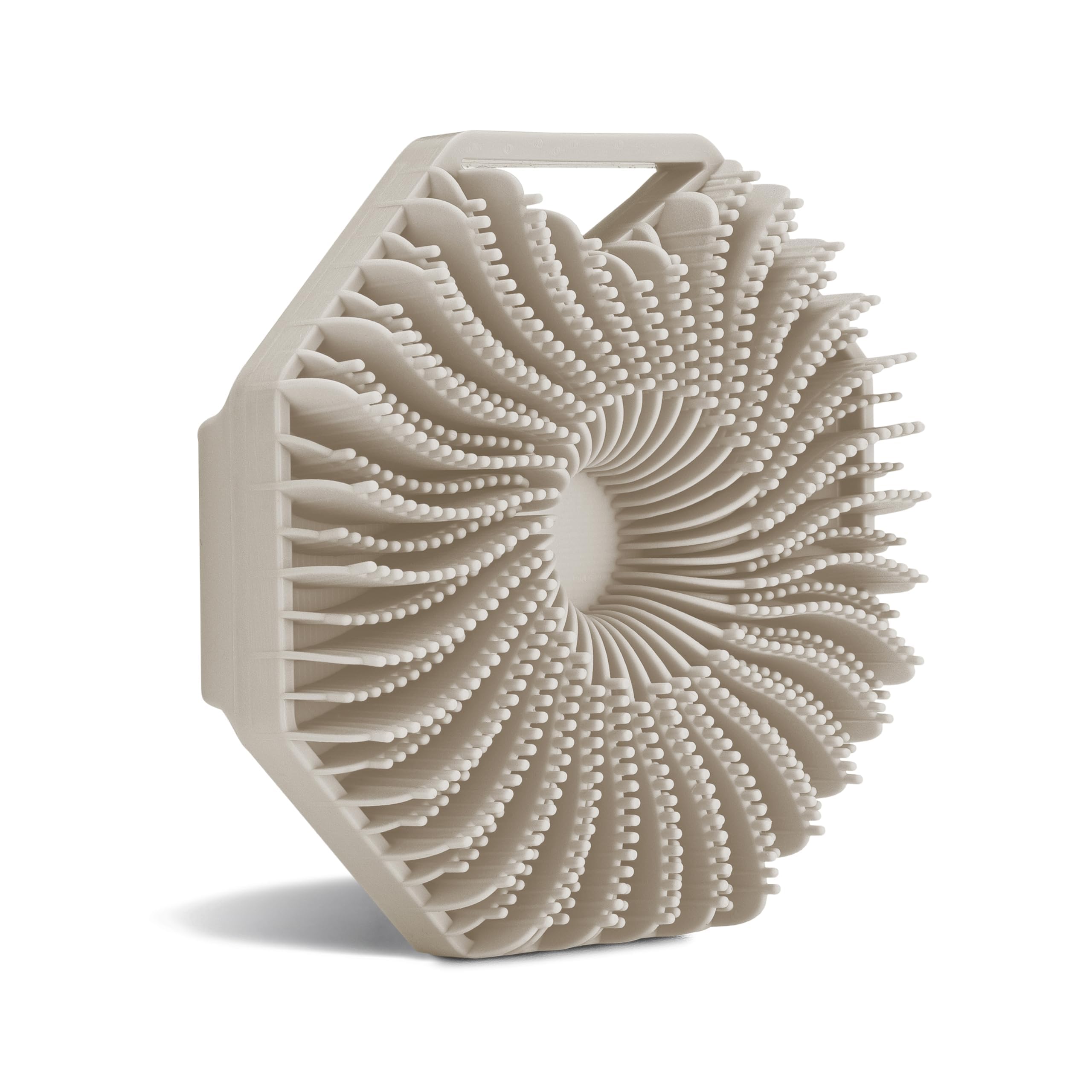 Sud Scrub antimicrobial silicone scrubber with grip keeps hands secure during shower cleaning
