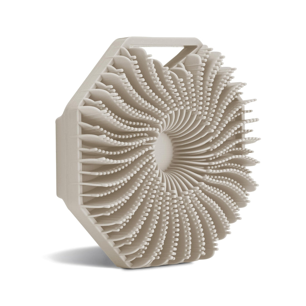 Sud Scrub antimicrobial silicone scrubber with grip keeps hands secure during shower cleaning