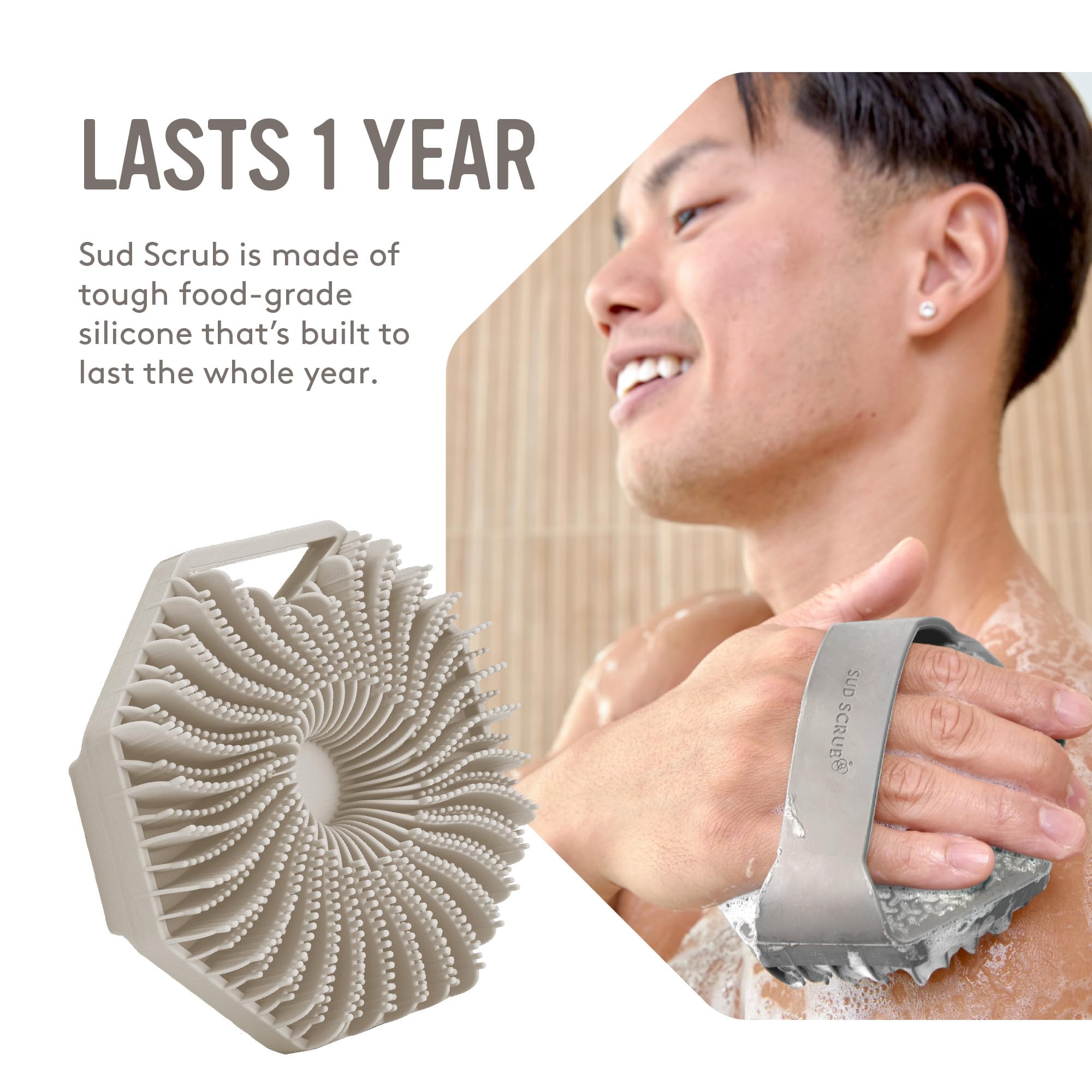 Sud Scrub durable food-grade silicone stands up to daily use
