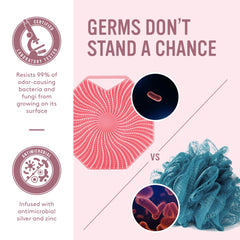 Sud Scrub gentle exfoliation fins surface close-up showing soft yet effective skin renewal.