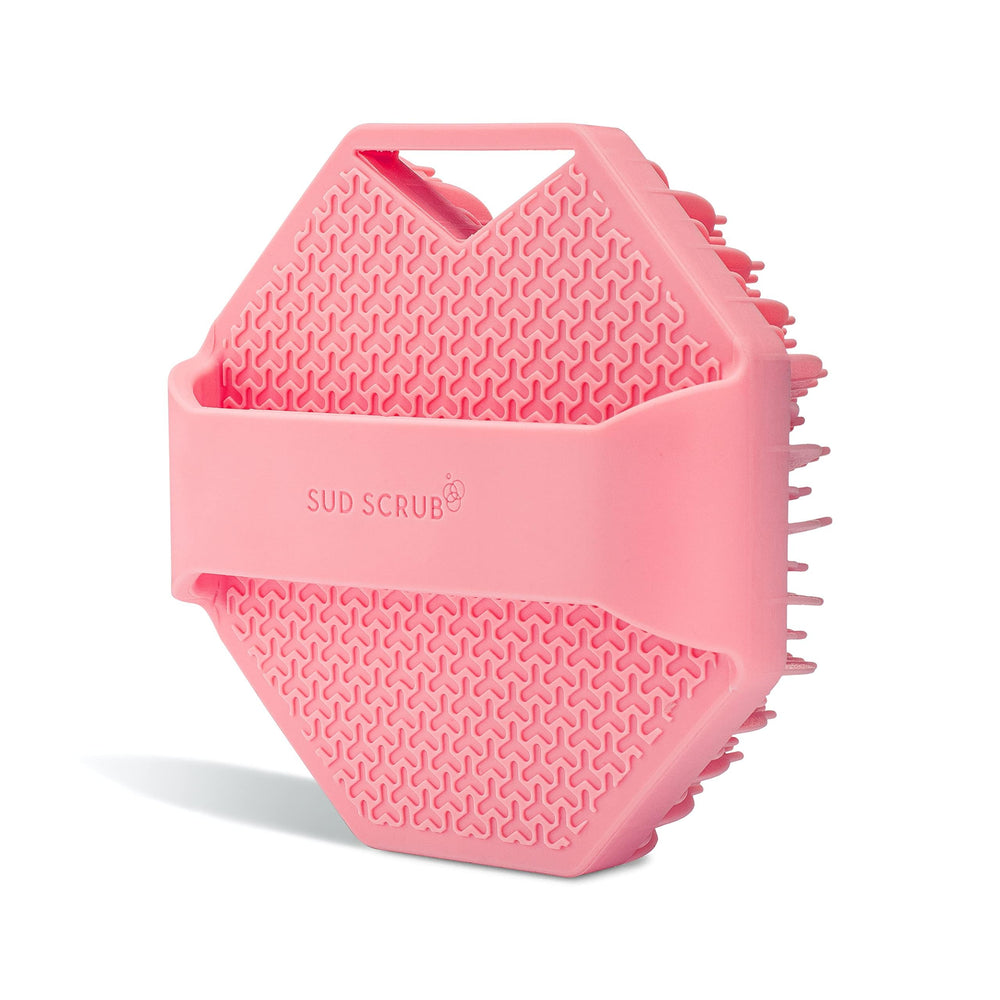 Sud Scrub patent-protected design highlights trusted shower accessory for sensitive skin users.
