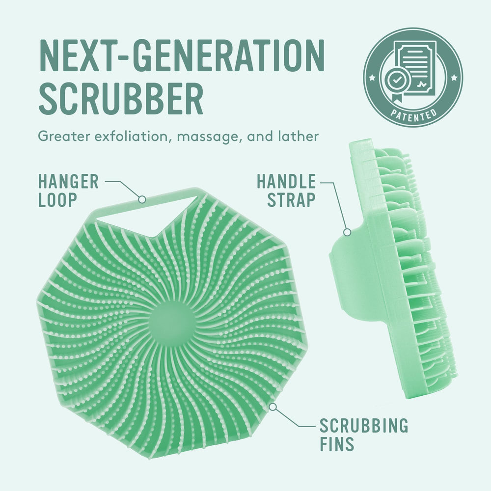 Sud Scrub silicone texture closeup emphasizes durable, plastic-free material.