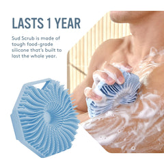 Sud Scrub ultra-durable food-grade silicone lasts through a year of showers