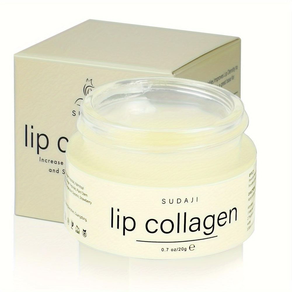SUDAJI lip collagen peptide jar offering deep hydration for smoother lips.