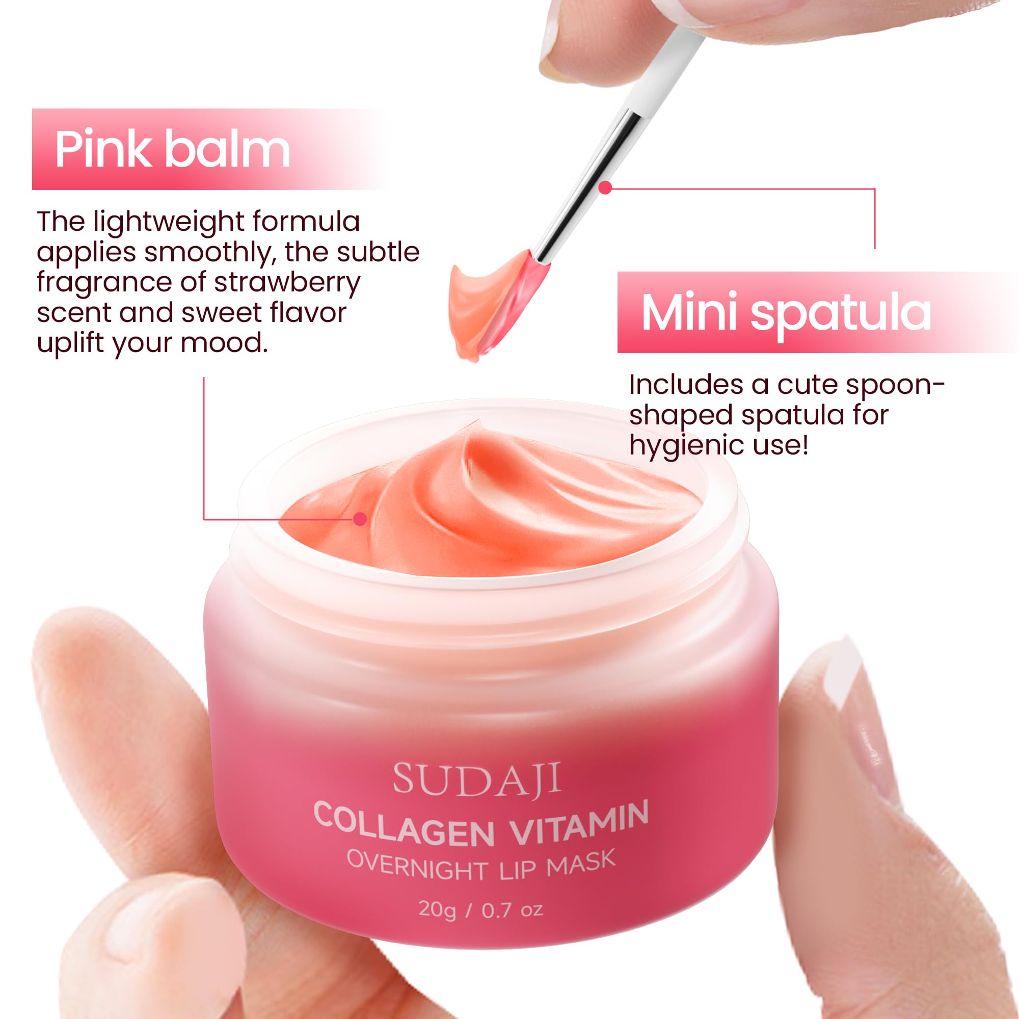 SUDAJI lip mask on bedside table ready for bedtime lip care