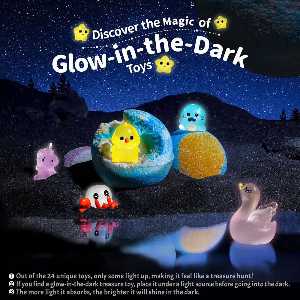 Children enjoying bath time with SudsyRoar bath bombs and surprise toys.