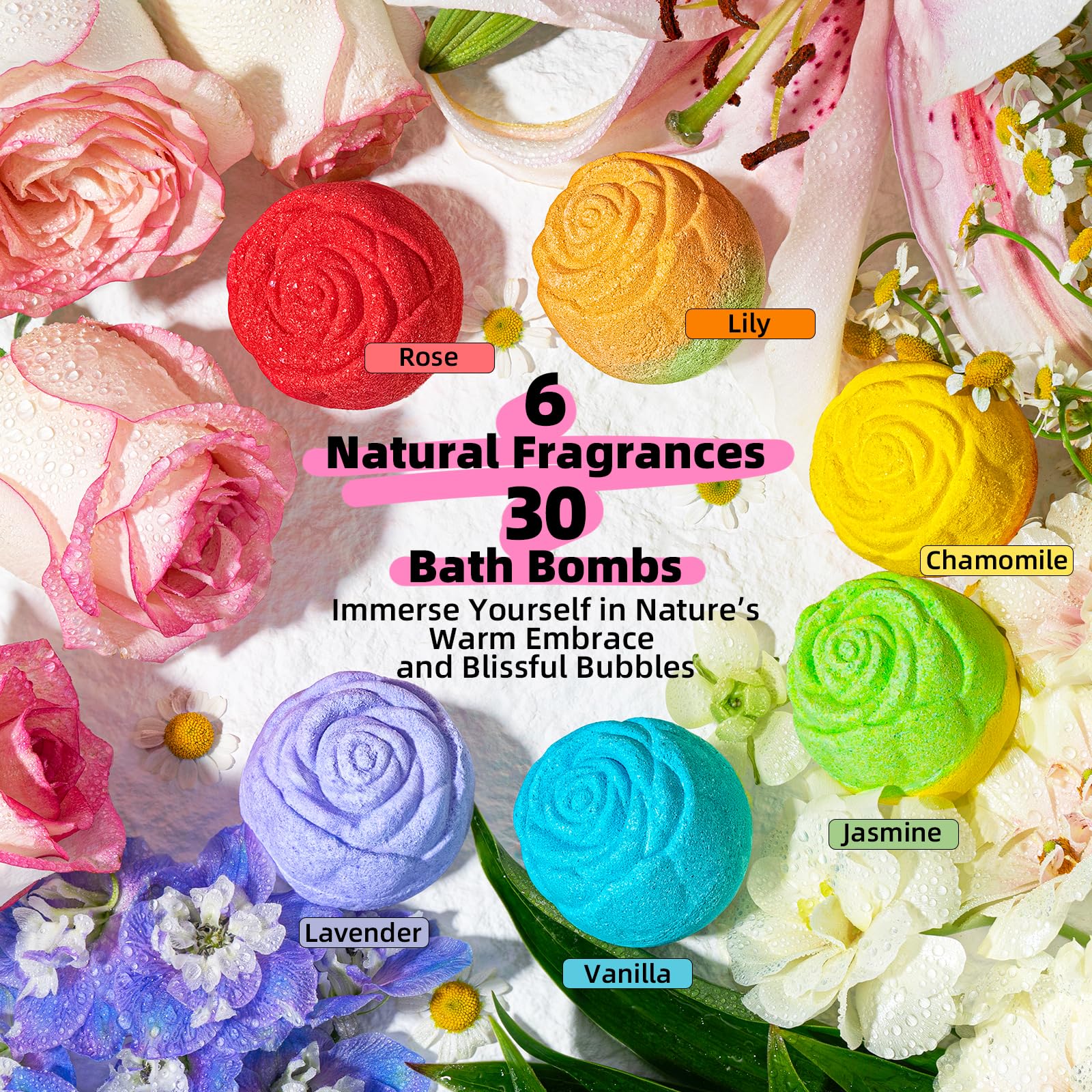 SudsyRoar bath dissolving action captures fizzing water releasing soothing scents for quick unwind.