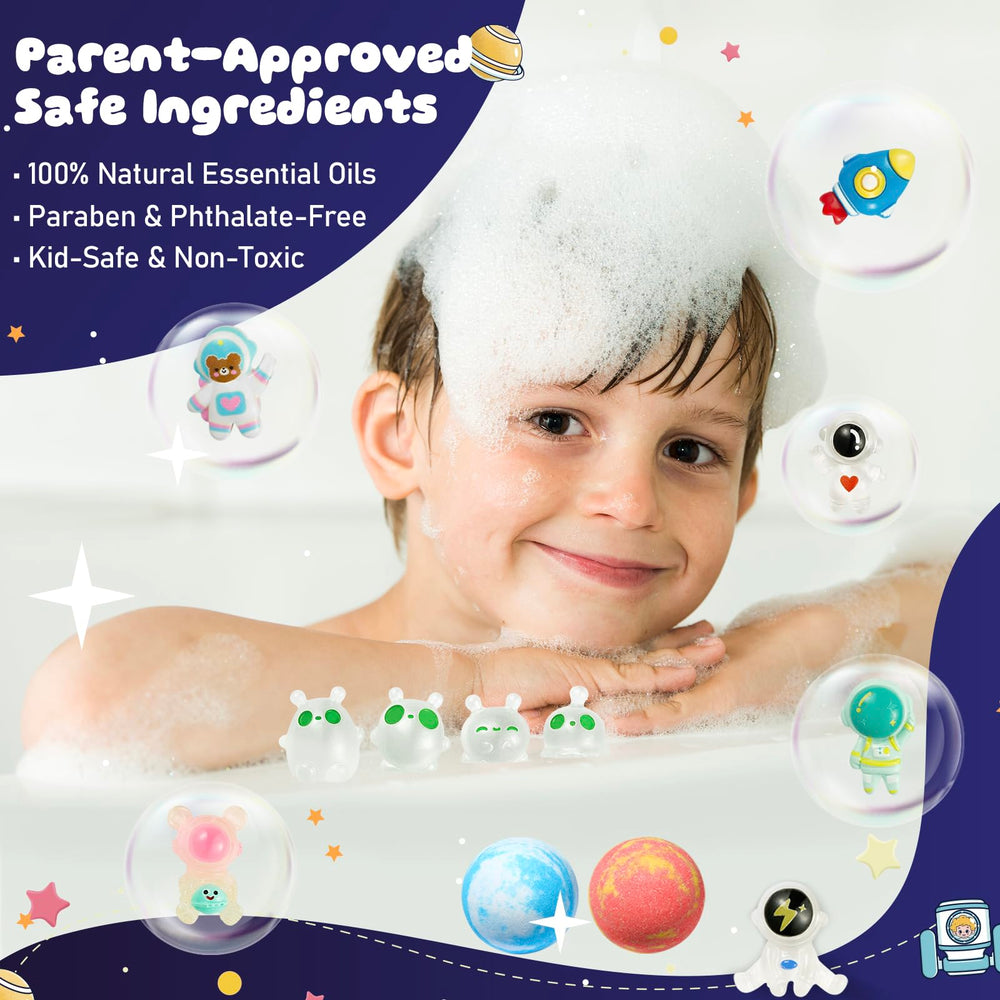SudsyRoar safe non-toxic formula supports worry-free kids' baths.