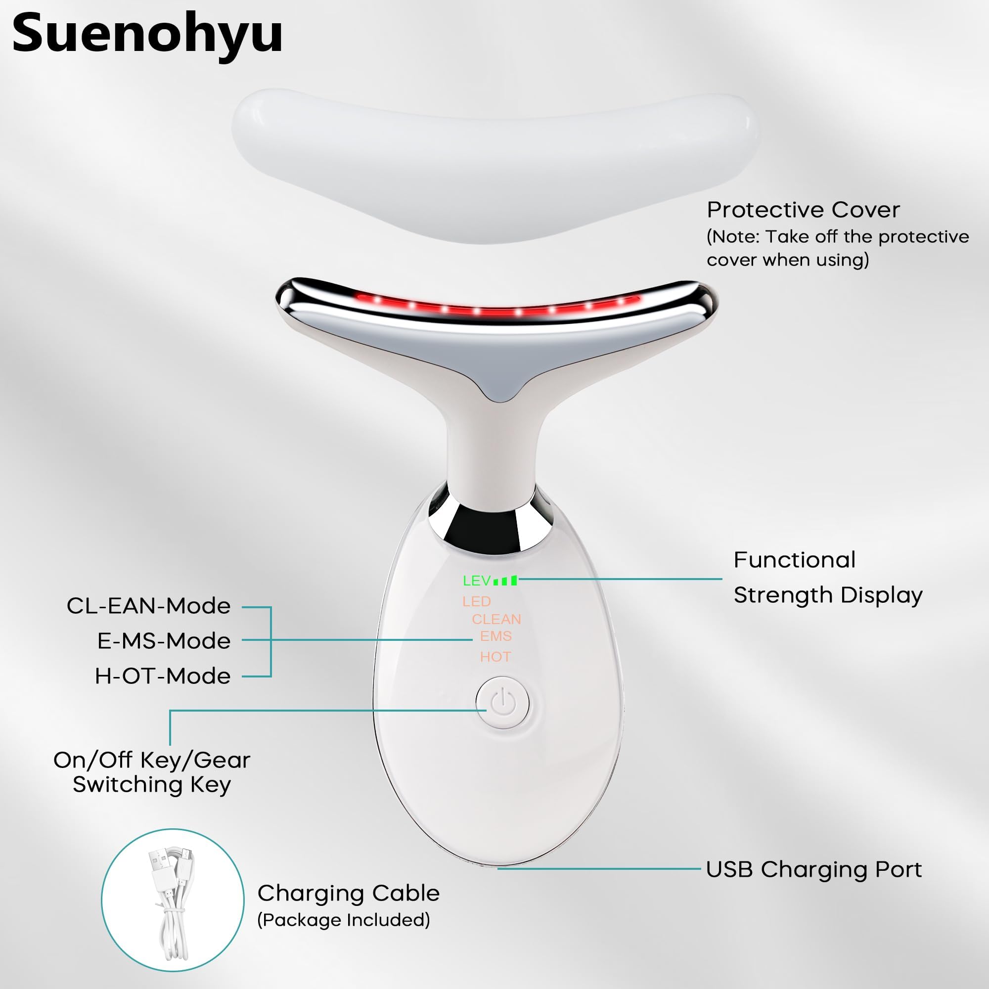 Suenohyu face-neck massage tool with ergonomic design for comfortable use.