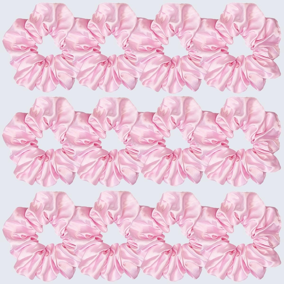 Sufermoe 12-pack satin scrunchie light pink for outfits