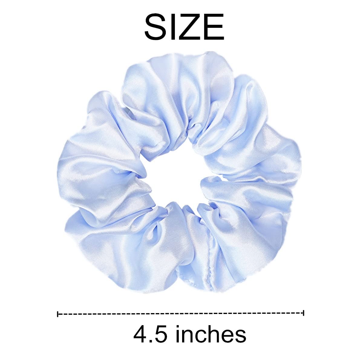 Sufermoe 4-5 inch diameter scrunchies in use or laid out.