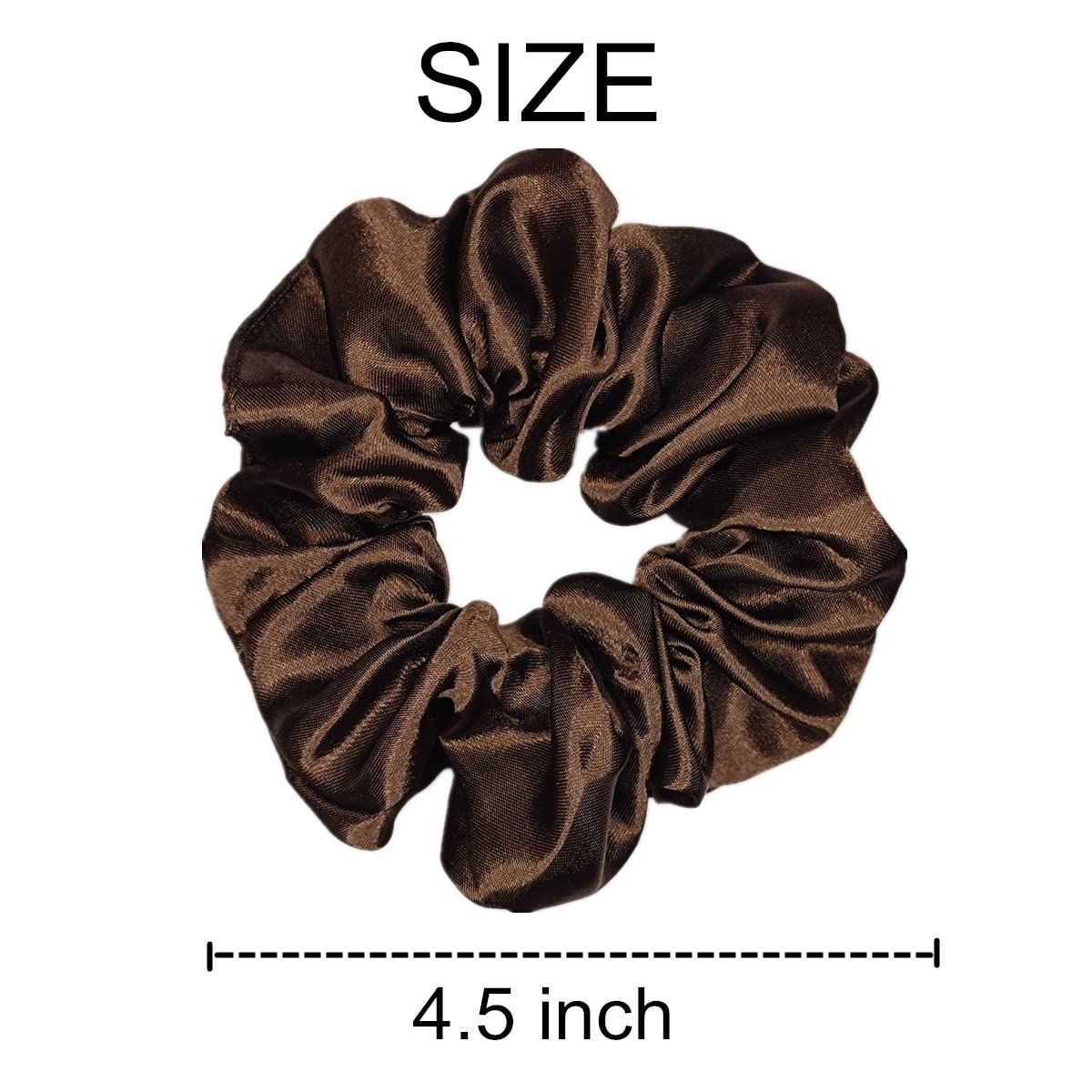 Sufermoe dark brown scrunchie worn in ponytail for comfort.