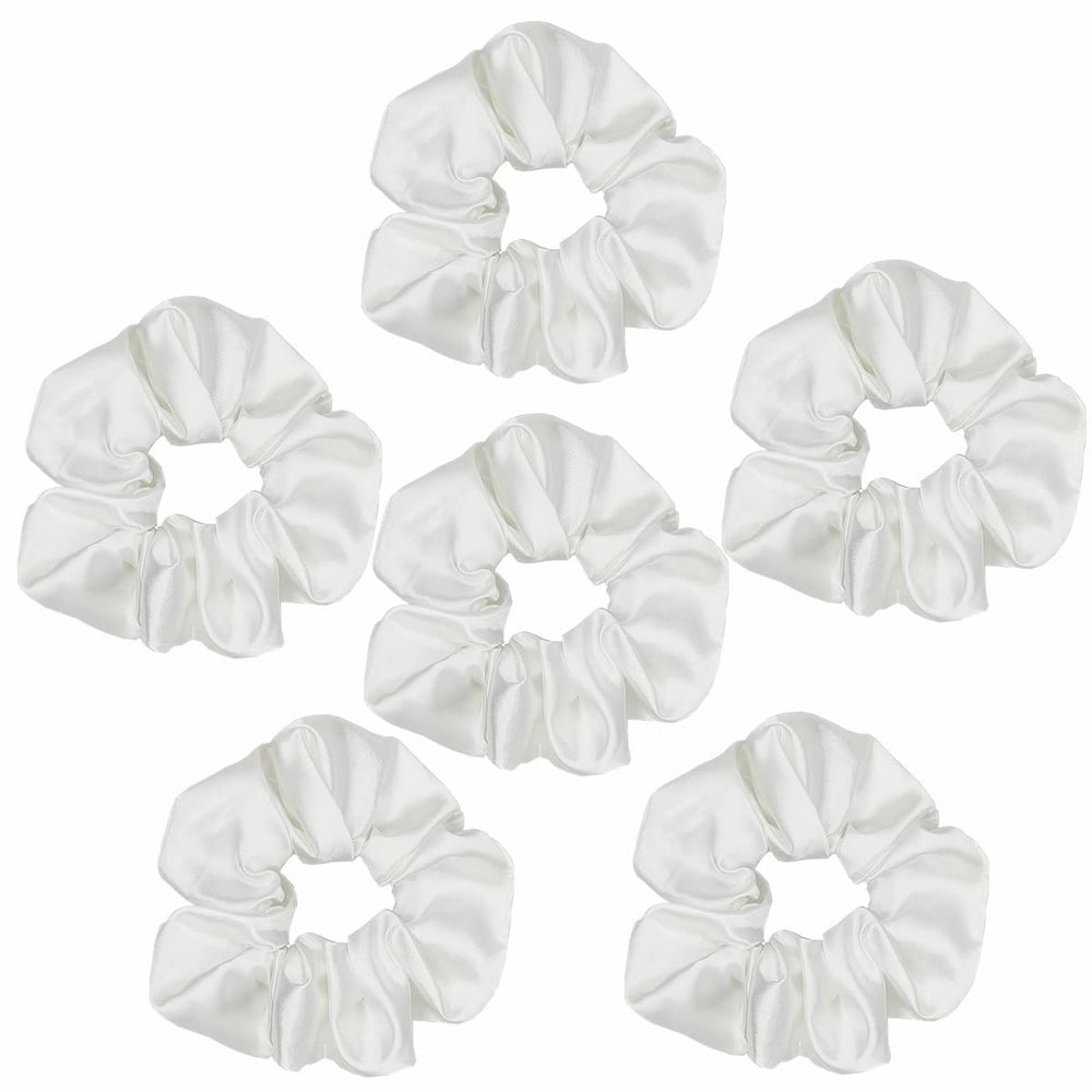 Sufermoe satin scrunchies white care shot—easy hand wash and air dry for color upkeep.