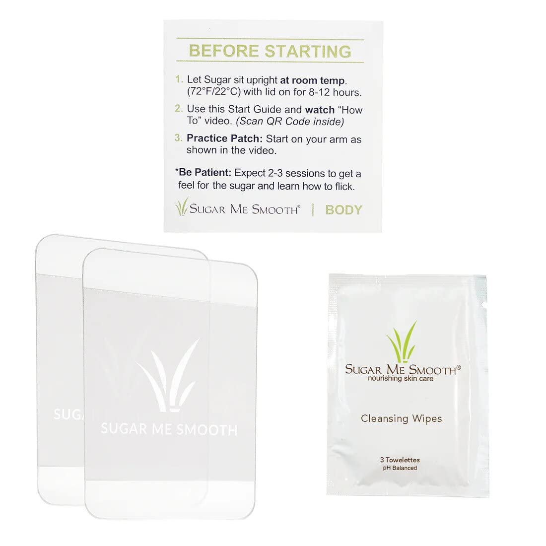 Natural ingredients label on Sugar Me Smooth product emphasizing toxin free formula