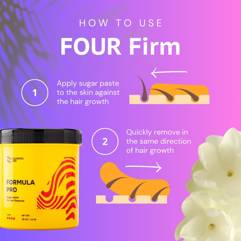 Sugaring Labs Formula Pro Firm organic ingredients close-up, highlighting natural and skin-friendly formula.