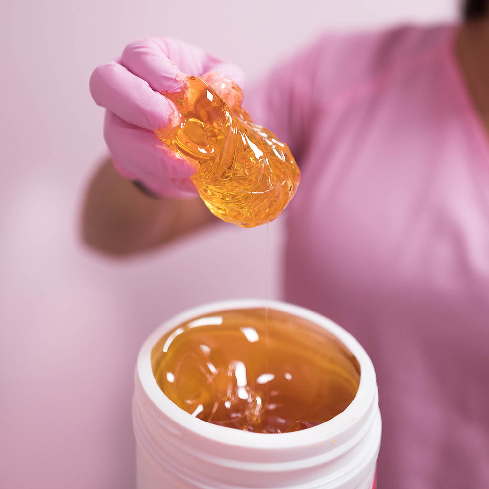 Sugaring NYC organic ingredients label close-up highlights a 100% organic paste.