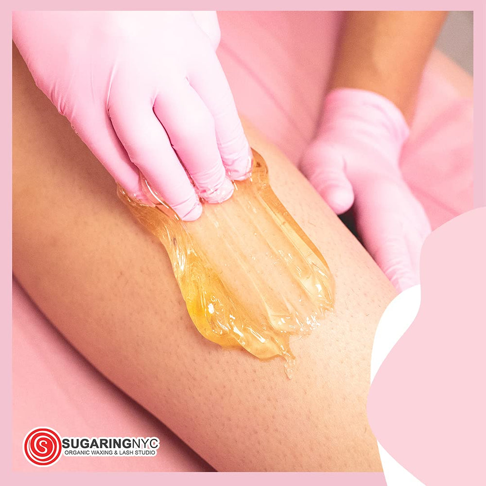 Sugaring NYC at-home paste image suggests salon-quality results.