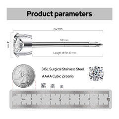 SugarTang 4mm cubic zirconia prong ear stud sparkling for new piercings