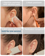 SugarTang disposable piercing gun 4mm CZ stud showing single-use safety