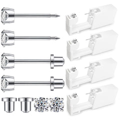 SugarTang ear piercing kit with 4mm CZ preloaded studs for at-home piercing.