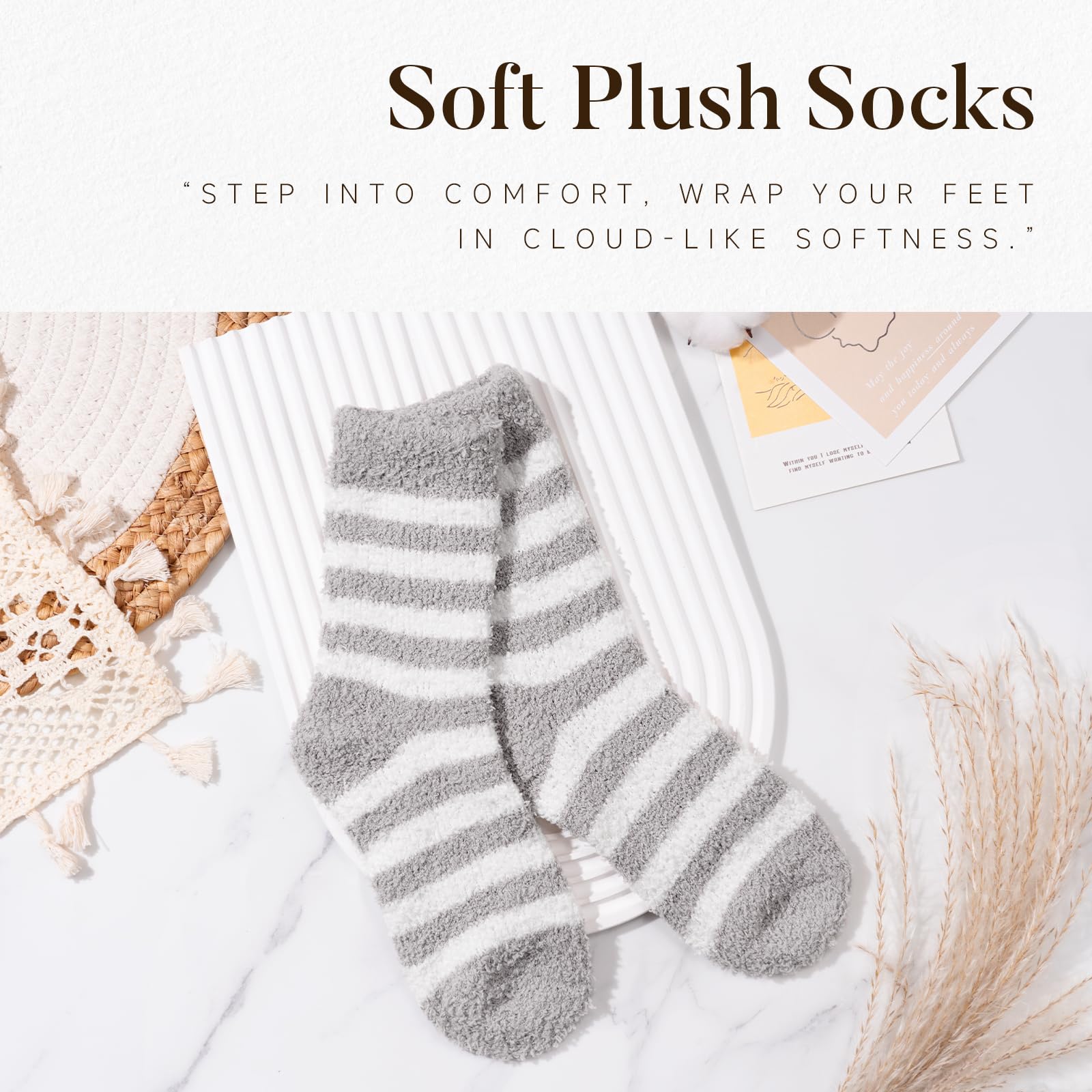 Suhctuptx plush socks add cozy comfort to a quiet evening.