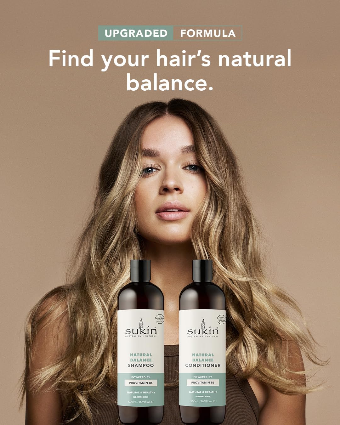 Sukin Natural Balance Conditioner close-up showing detangling for smoother hair