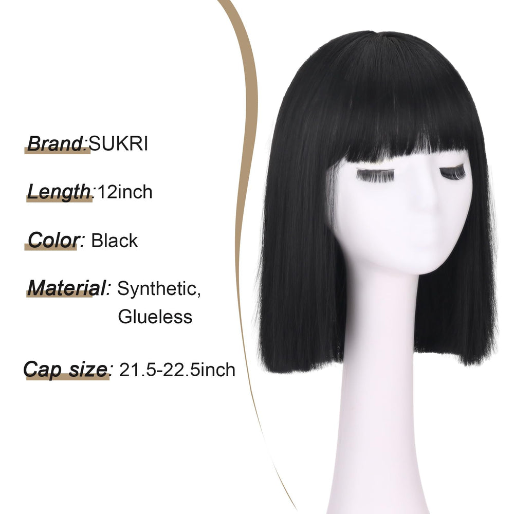 SUKRI heat-resistant synthetic hair wig, easy to comb and maintain.
