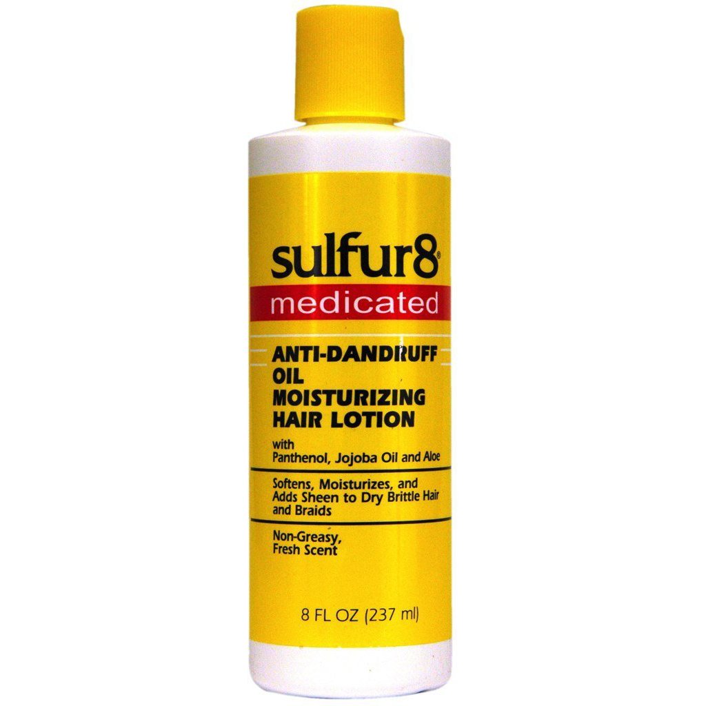 Sulfur 8 Oil Moisturizing Lotion 8 oz bottle delivering rich hydration for dry skin.