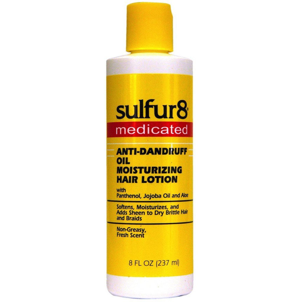 Sulfur 8 Oil Moisturizing Lotion 8 oz bottle delivering rich hydration for dry skin.