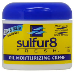 Sulfur 8 Fresh Oil Moisturizing Cream 4oz jar hydrates dry skin for daily use.