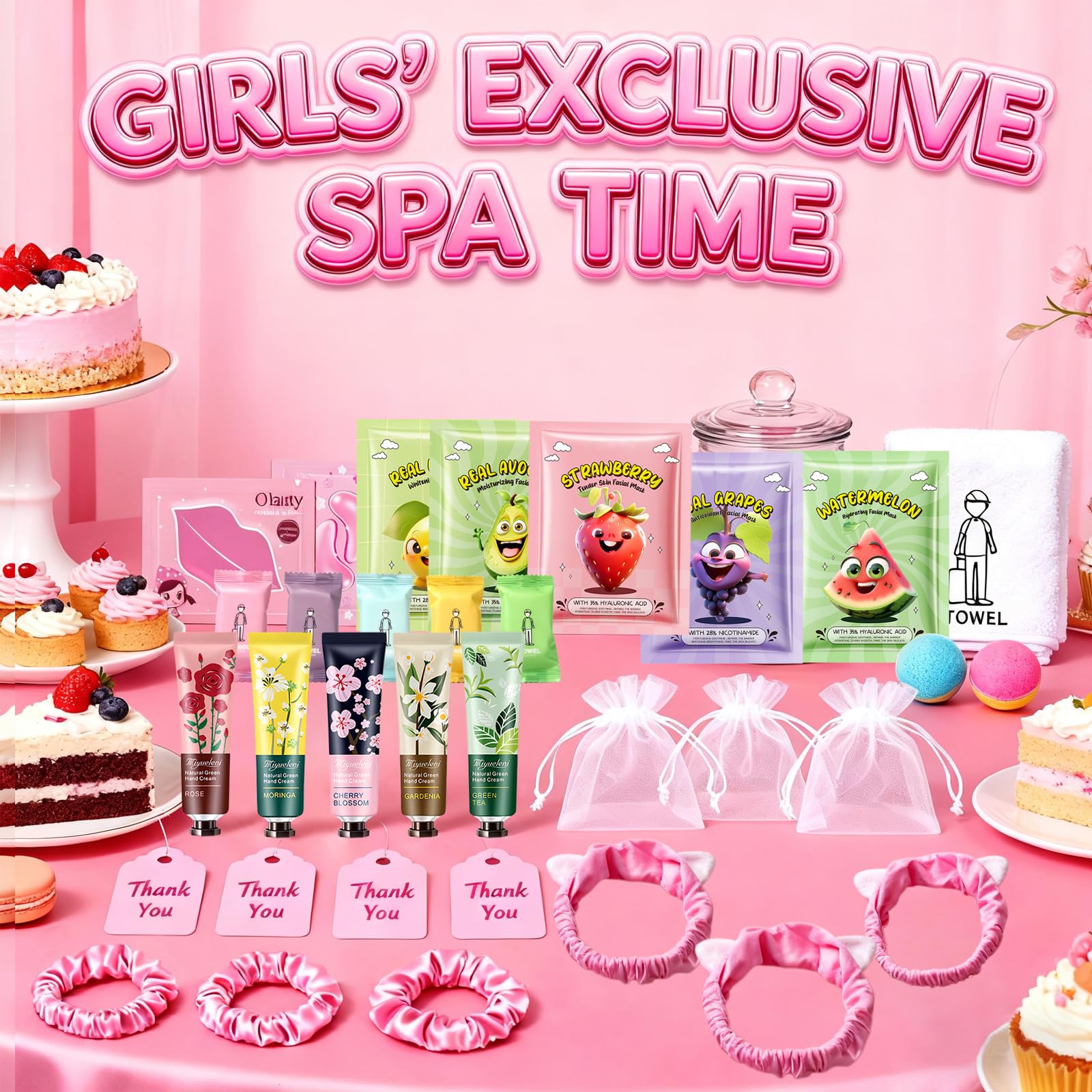 Sulily 55Pcs Spa Skincare Set lip balm – smooth lips for picture-ready smiles.