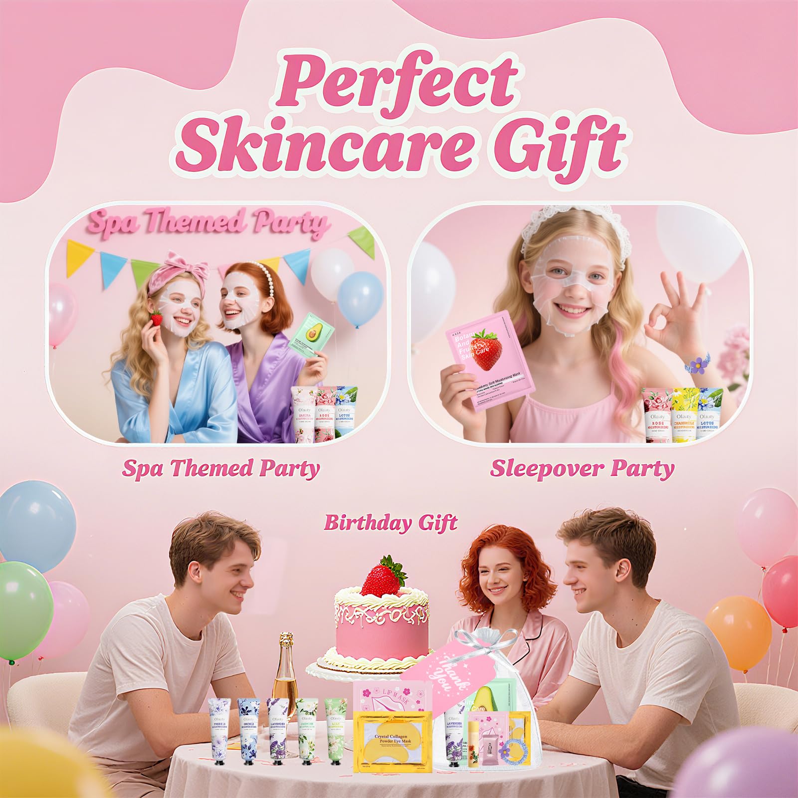 Sulily hand creams spa sleepover photo, soothes dry skin during winter get-togethers.