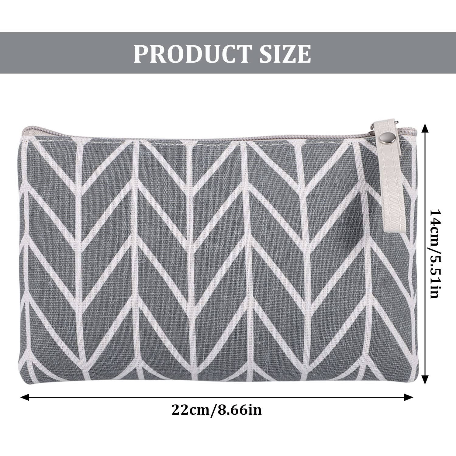 SUMAJU canvas cosmetic bags pattern-3 with zip closure keeps cosmetics secure during trips