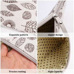 SUMAJU canvas cosmetic bags pattern-4 shows multiple pockets for easy organization