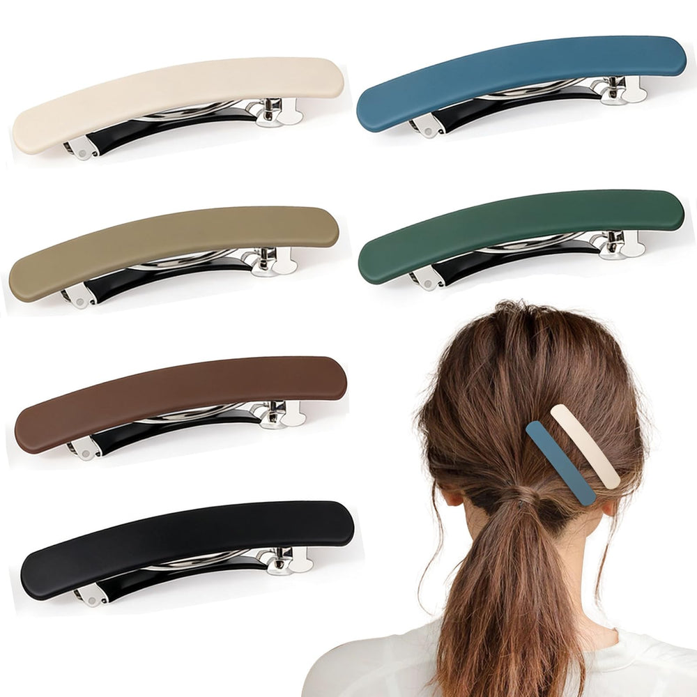 SUMAJU matte hair clips collection in multiple colors for versatile styling.