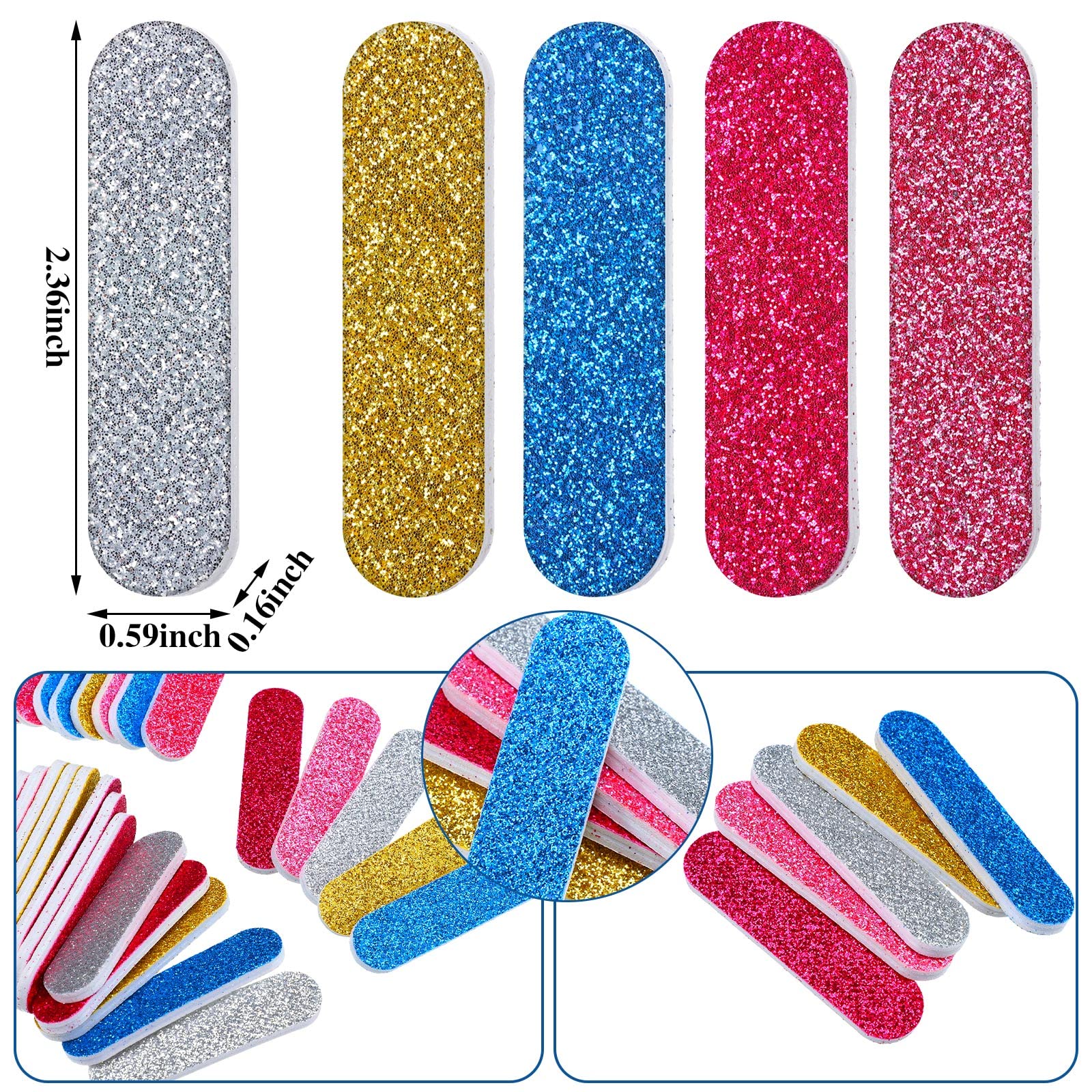 Sumind emery board shows rough and fine surfaces for precise nail finish.