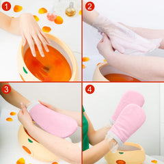 Sumind paraffin liners on feet illustrate easy cleanup.